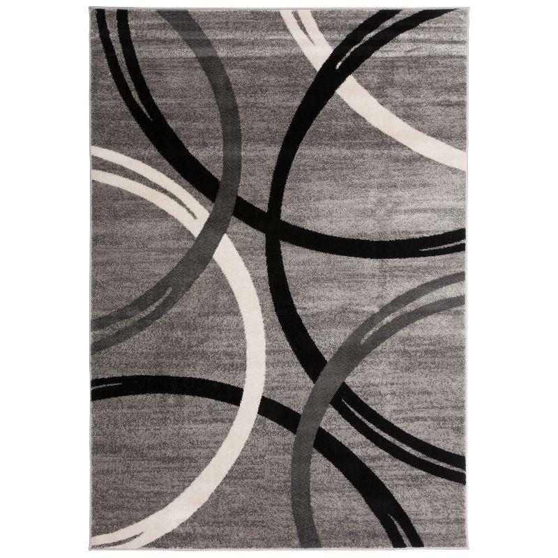 World Rug Gallery Contemporary Abstract Circles Design Area Rug