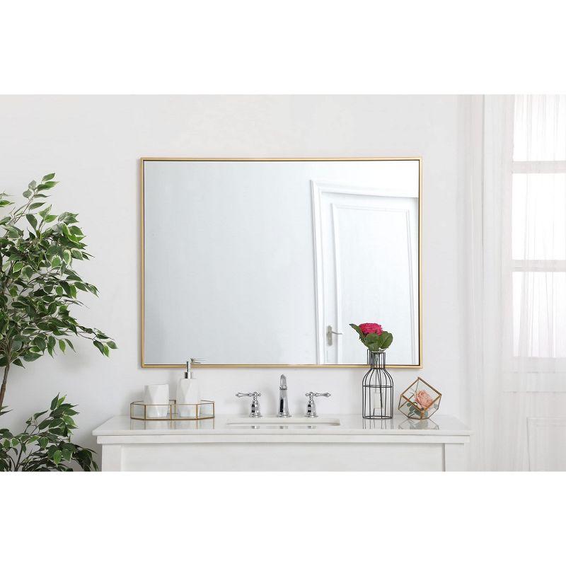 Elegant Lighting Metal frame rectangle mirror 30 inch in Black