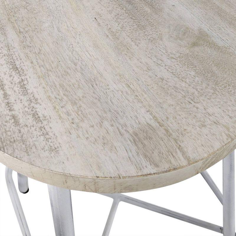 Carolina Living Set of 2 24" Inez Counter Height Barstools Whitewash: Industrial Design, Iron Frame