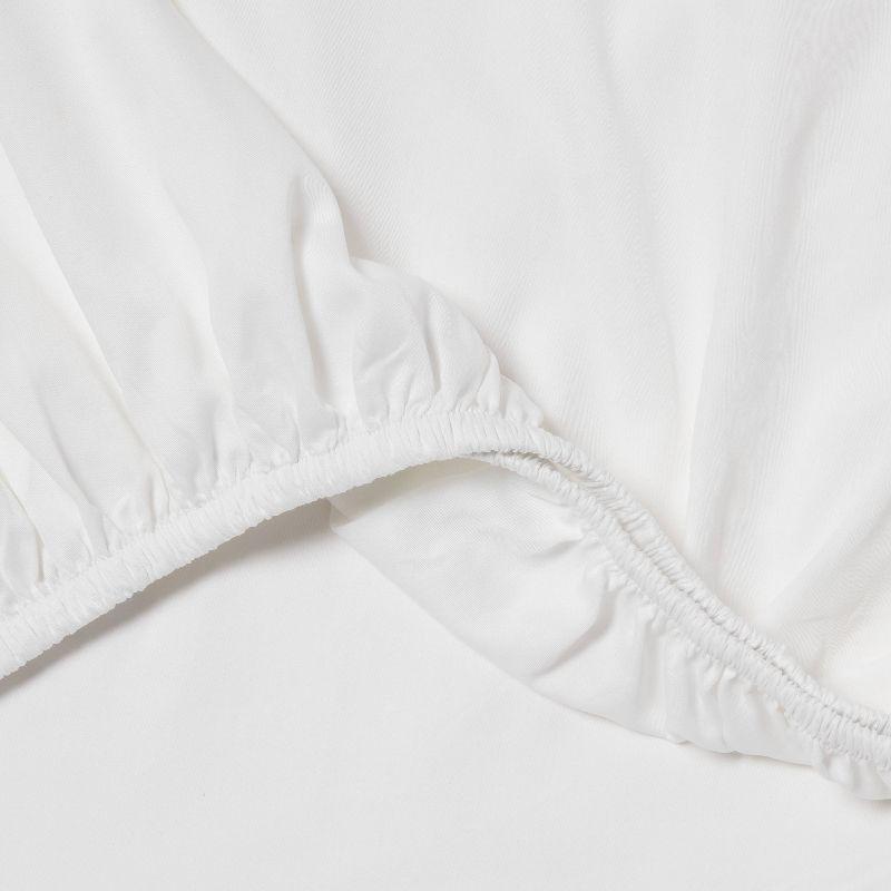 Queen Microfiber Sheet Set White - Room Essentials™: Polyester, Peached Finish, OEKO-TEX Certified, Fits up to 15" Mattress