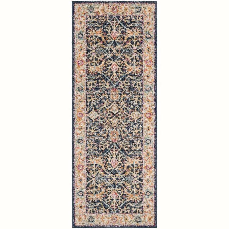 Madison MAD612 Power Loomed Indoor Runner Rug - Navy/Creme - 2'3"x10' - Safavieh.
