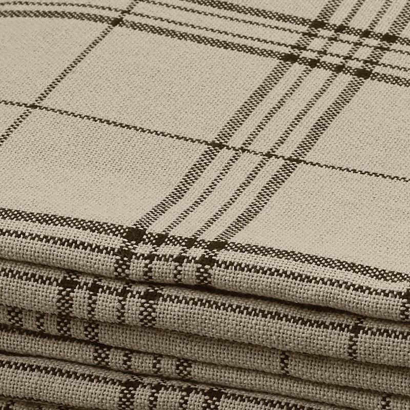 Fieldstone Plaid Black and Tan Cotton Queen Bedspread