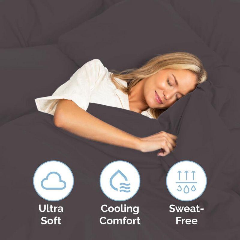 CGK Linens 5 Piece Microfiber Sheet Set in Dark Grey, Size Split King