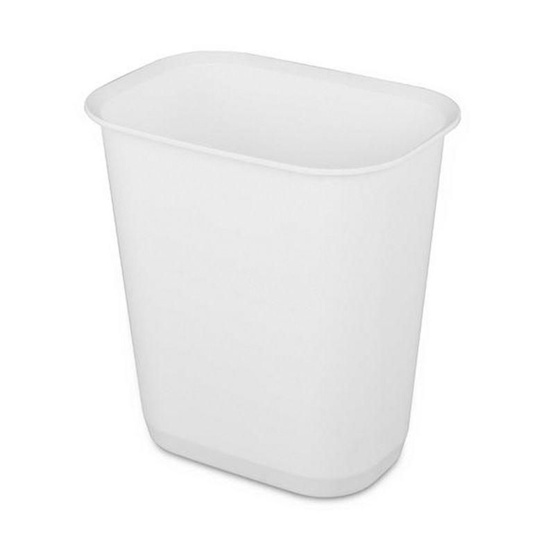 White Rectangular 3-Gallon Plastic Wastebasket Set