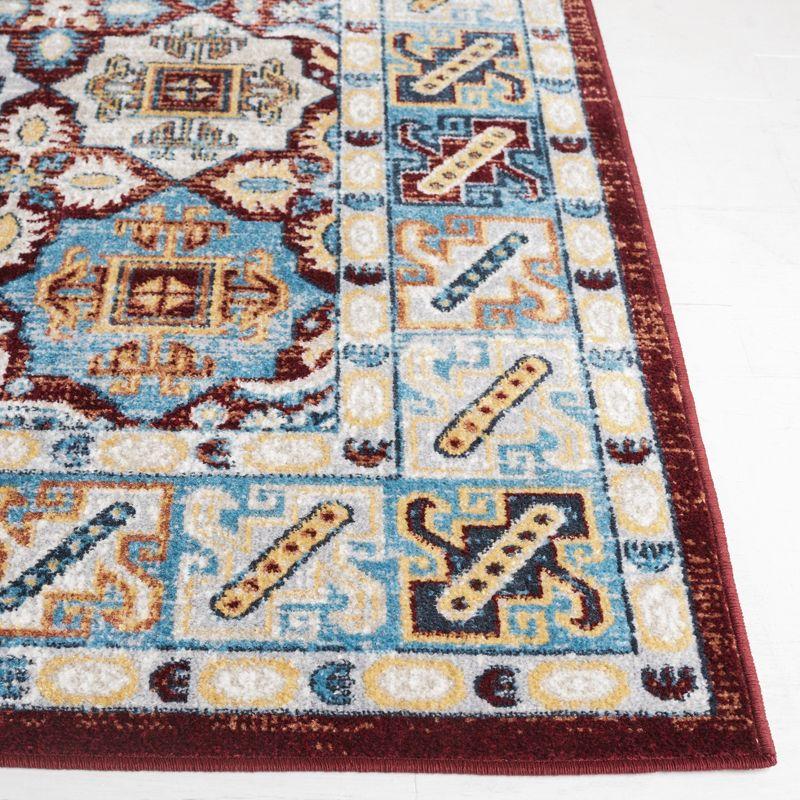 Bayside BAY102 Power Loomed Area Rug - Blue/Red - 6'7"x6'7" - Safavieh.