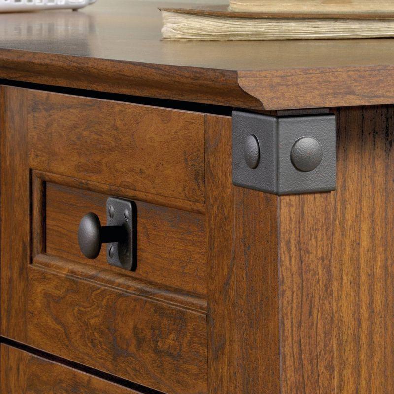 Carson Forge Corner Computer Desk Red - Sauder: Home Office Workstation with CPU Storage & Wire Management