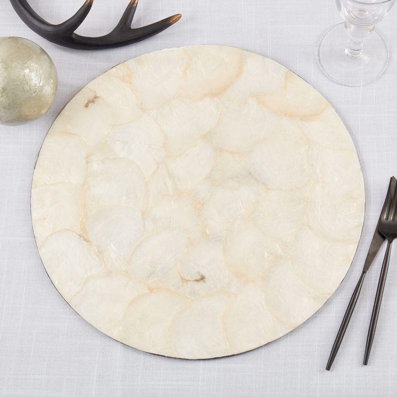 Talaria 50% Capiz Shell - 50% Resin No Pattern Round Placemat