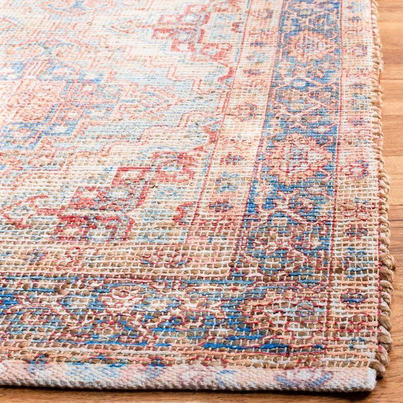 Saffron SFN510 Hand Loomed Area Rug - Blue/Rust - 5'x8' - Safavieh.
