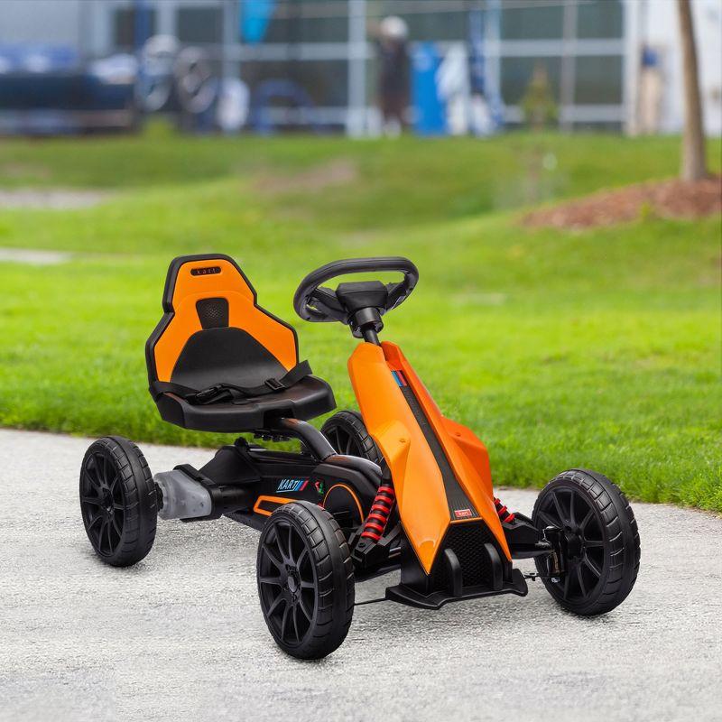 12V Orange Electric Go-Kart for Kids with Safety Belt