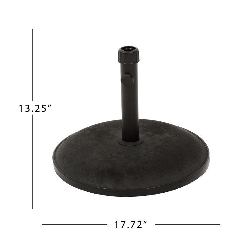 GDFStudio Mila Outdoor 34 lbs Concrete and Iron Round Umbrella Base, Black