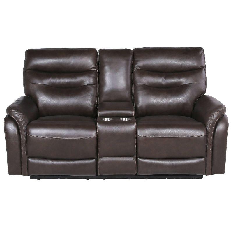 Fortuna Power Recliner Console Loveseat - Steve Silver Co. : USB Port, Center Storage