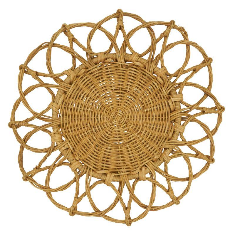 Caramel Twisted Rattan Round Table Placemats (Set of 4)