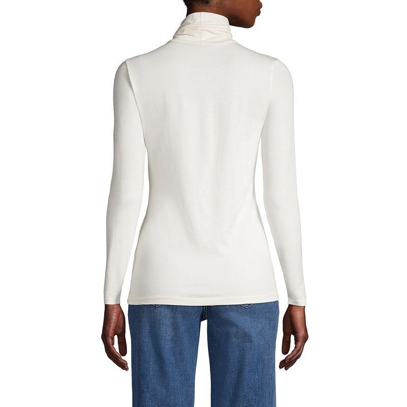 Ivory Lightweight Cotton Blend Long Sleeve Turtleneck