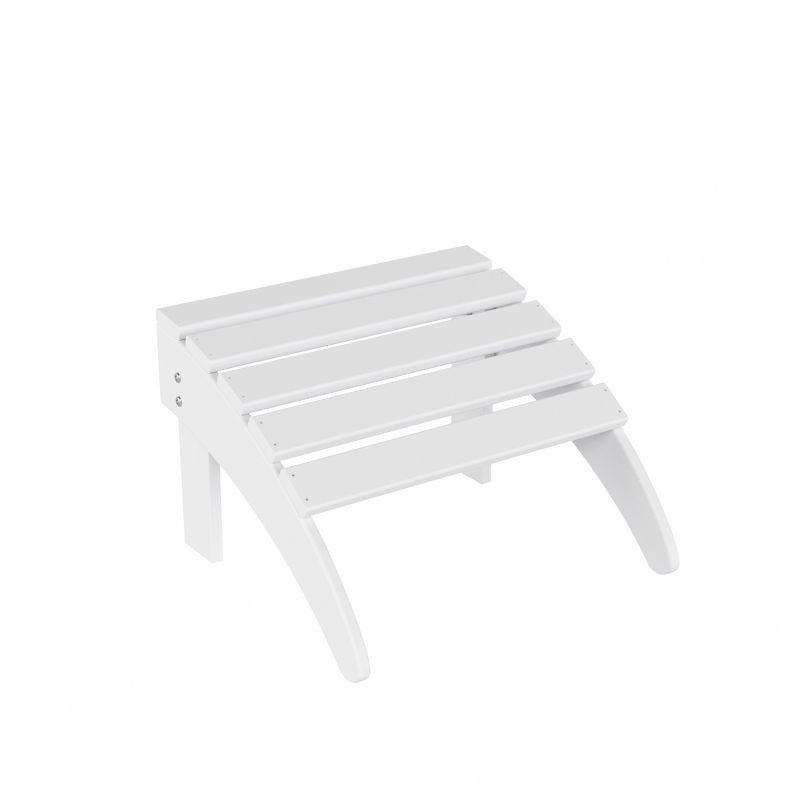 WestinTrends All-Weather Outdoor Patio Poly Adirondack Ottoman Footrest, White