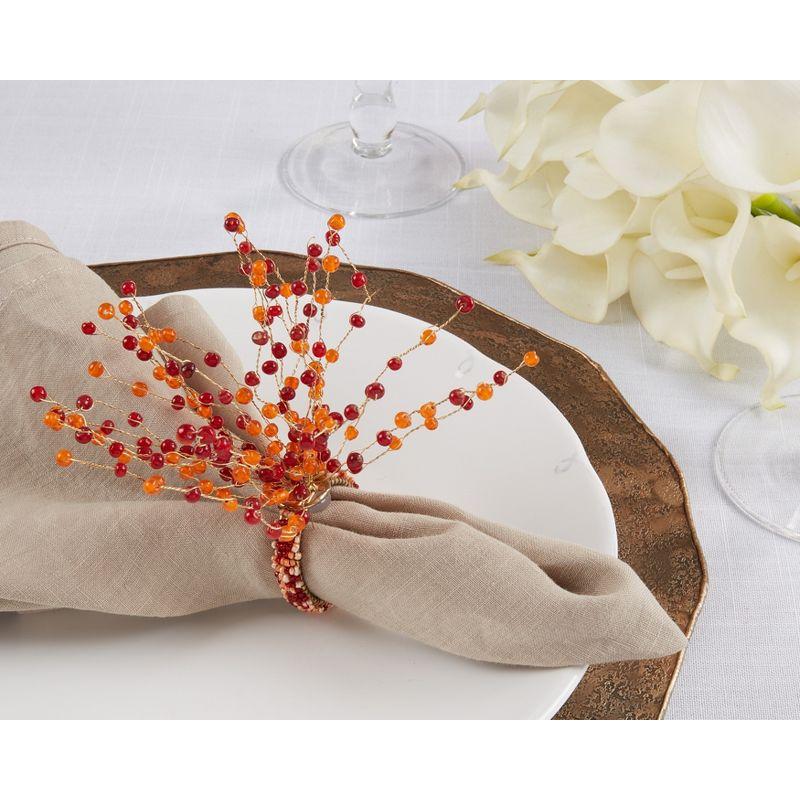 Saro Beaded Design Napkin Ring (Set of 4)