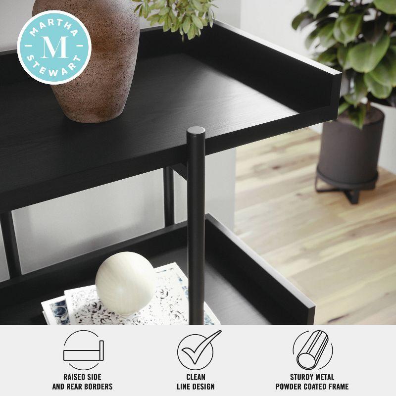 Martha Stewart Raines Martha Stewart Emmett 3 Shelf Storage Display Unit Bookcase with Metal Frame