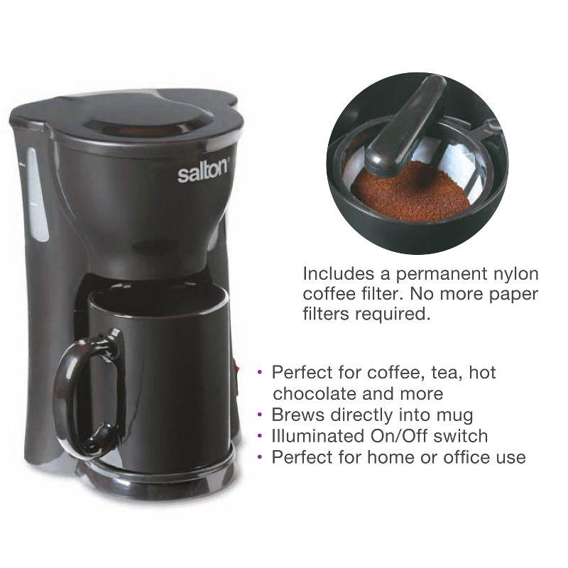 Salton Black Space Saving 1 Cup Coffeemaker