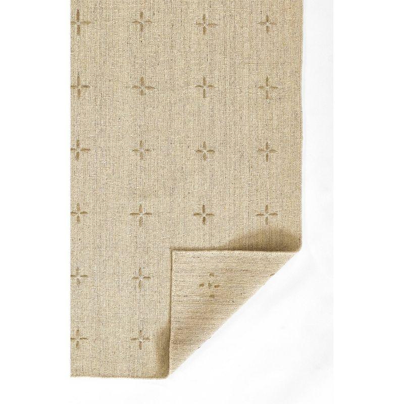 Momeni 9'x12' Oliver Cross Handloomed Area Rug Natural: Geometric Pattern, Wool & Polyester, Low Pile, Indoor Use