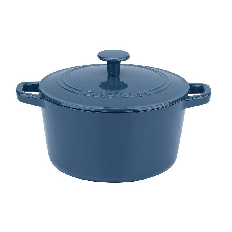 Cuisinart Chef's Classic 3qt Blue Enameled Cast Iron Round Casserole with Cover - CI630-20BG: Baking Dish, Dishwasher-Safe