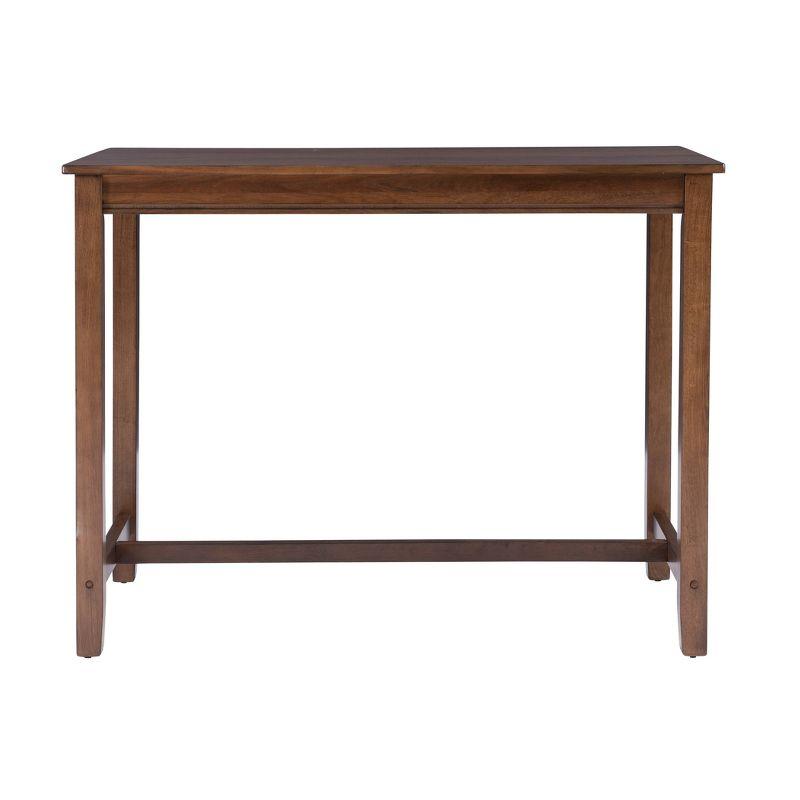 36" Claridge Transitional Counter Height Pub Table Rustic Brown - Linon: Solid Wood Base, Veneer Top