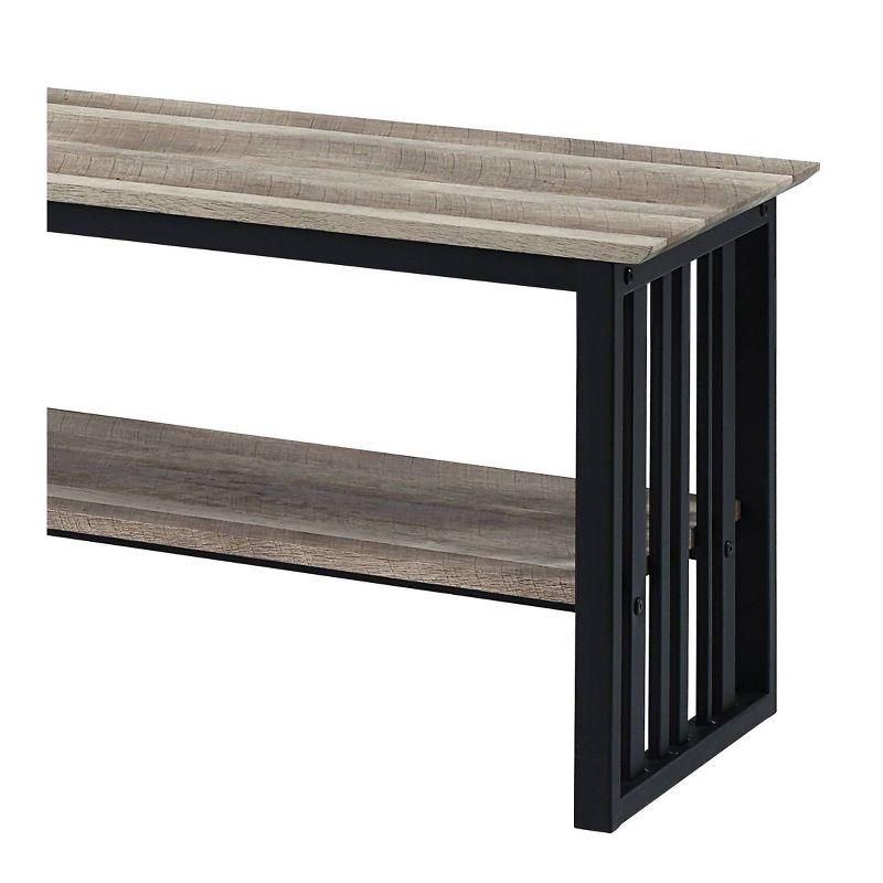 70" Zudora Tv Stand and Console Oak and Sandy Black Finish - Acme Furniture