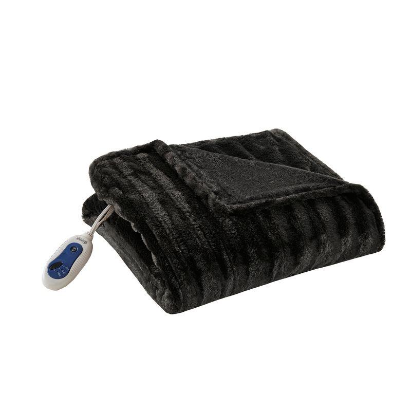 Beautyrest Heated Duke Faux Fur Throw