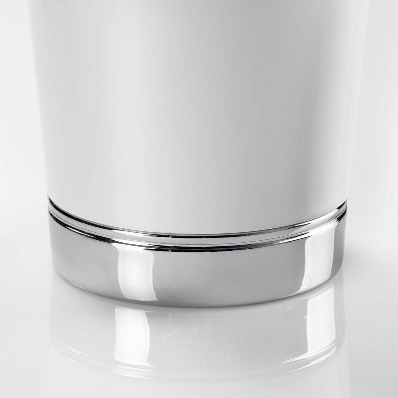 iDesign York White Steel Classic American Trash Can