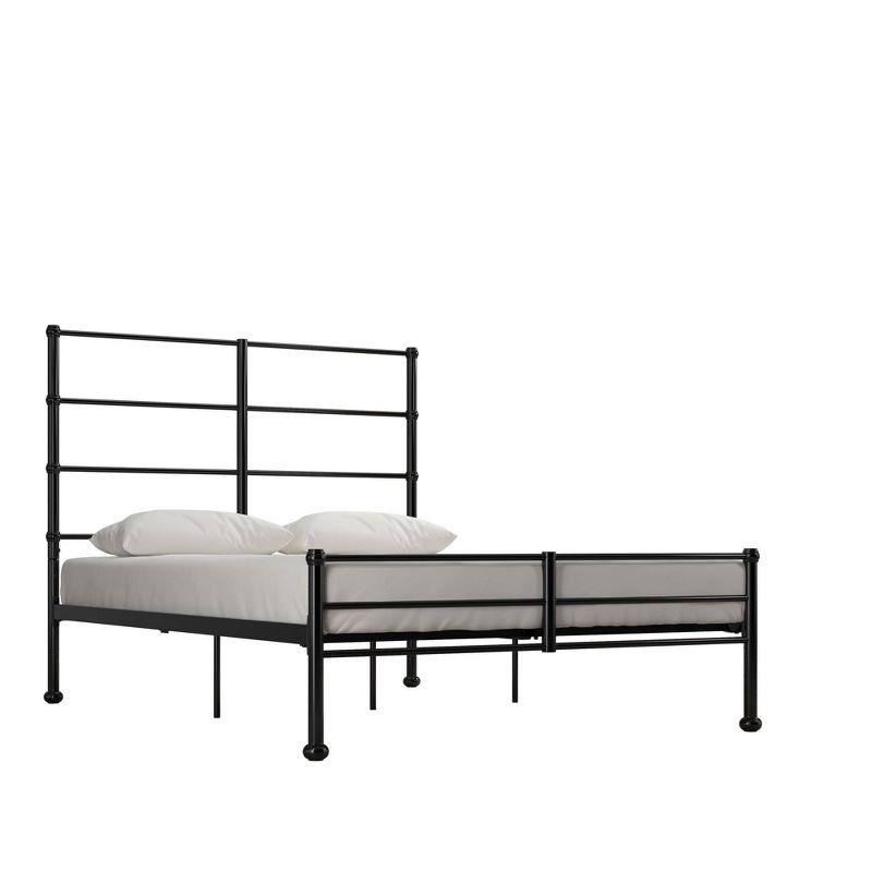 Mr. Kate Mackenzie Metal Platform Bed Frame with 3 Adjustable Mattress Heights Black