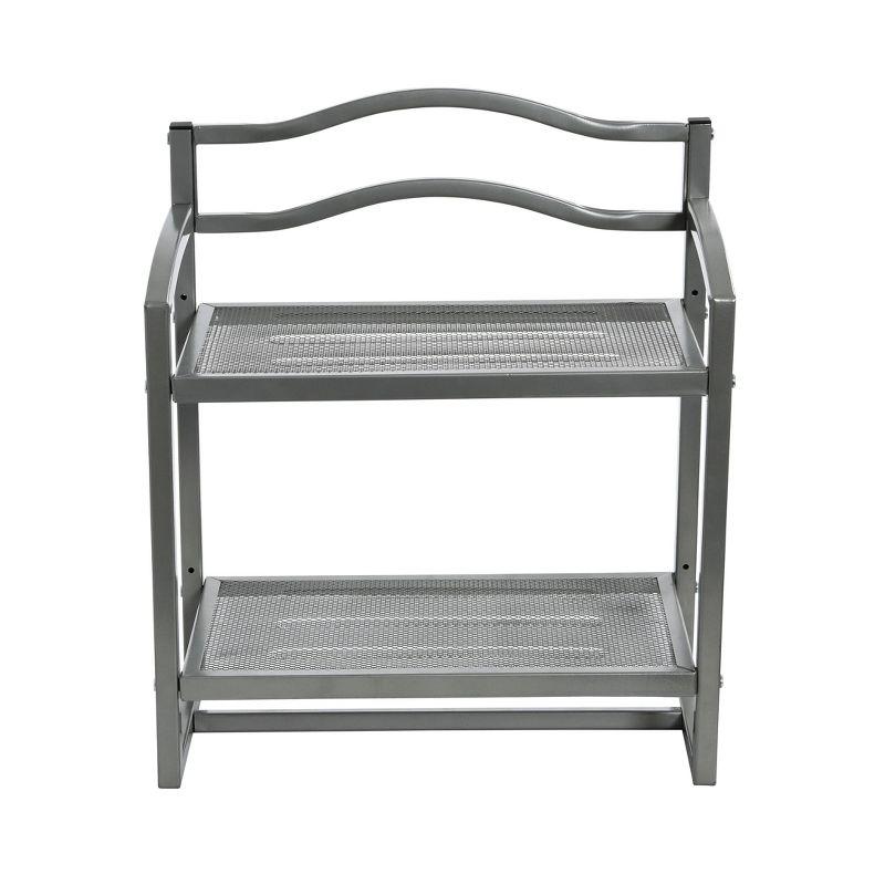 Household Essentials 2 Tier Metal Wall Mount Bathroom Storage Rack Silver