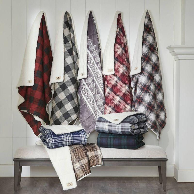 Red Plaid Sherpa Reversible Oversized Throw Blanket