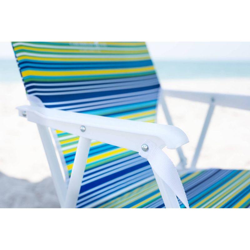 Caribbean Joe Folding Outdoor Portable Beach Chair - Blue/Yellow Stripes