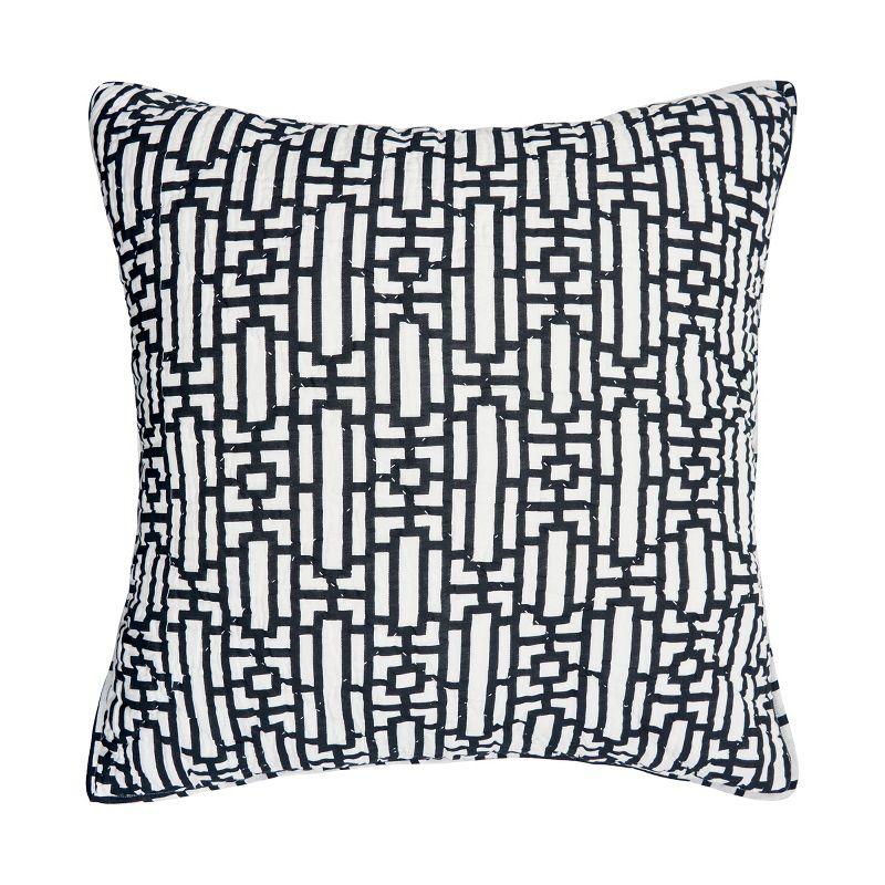 Naya Geometric Black and White Cotton Euro Sham