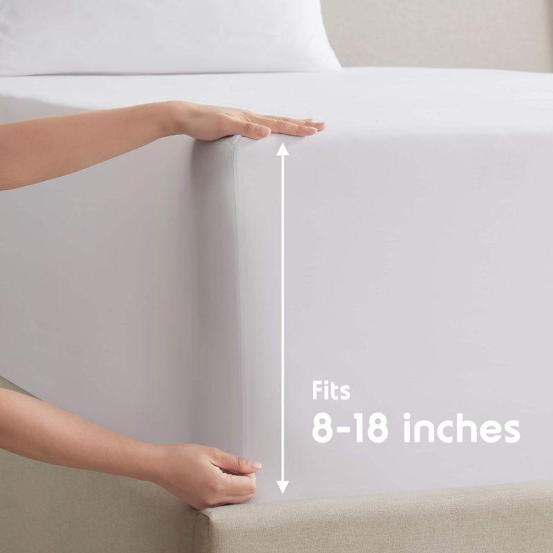 Nestl 4 Piece Full Bed Sheet Set, Deep Pocket Extra Soft Microfiber Full Sheets - White