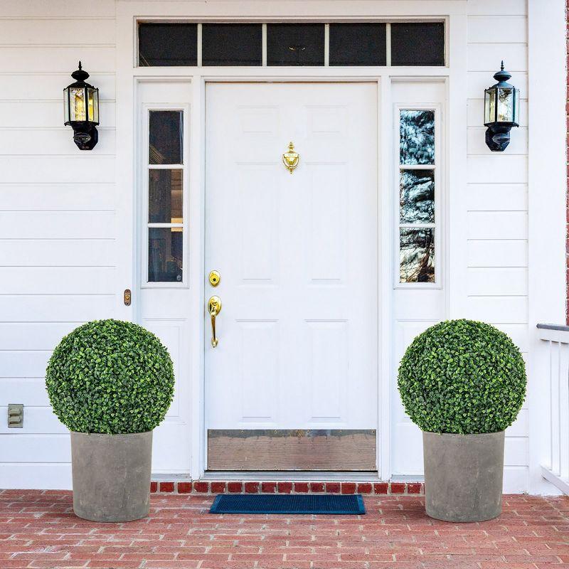 Tangkula 2 PCS 16" Artificial Boxwood Topiary Balls Sun-protective Round Greenery Bushes