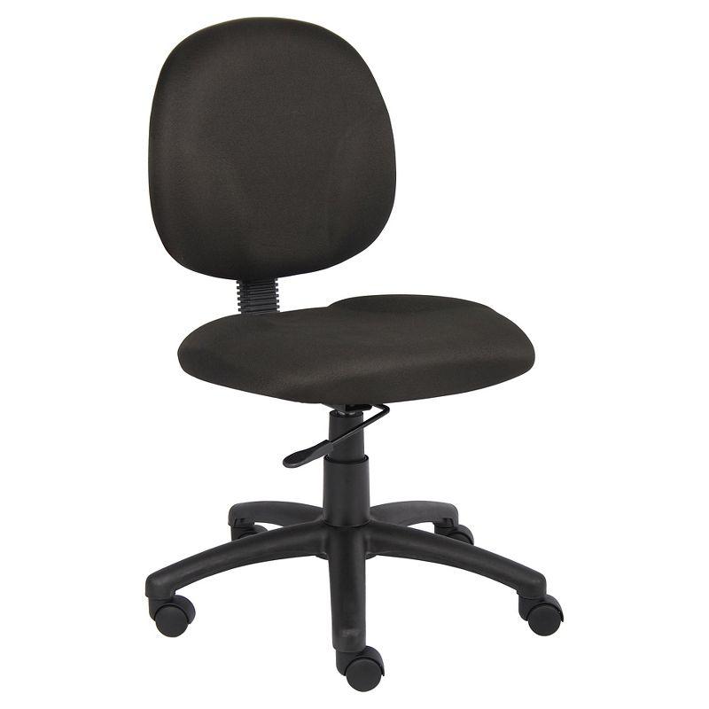 Boss Office Products Diamond Task Chair Black: Upholstered, Swivel, Adjustable Height, Metal Frame, Nylon Legs