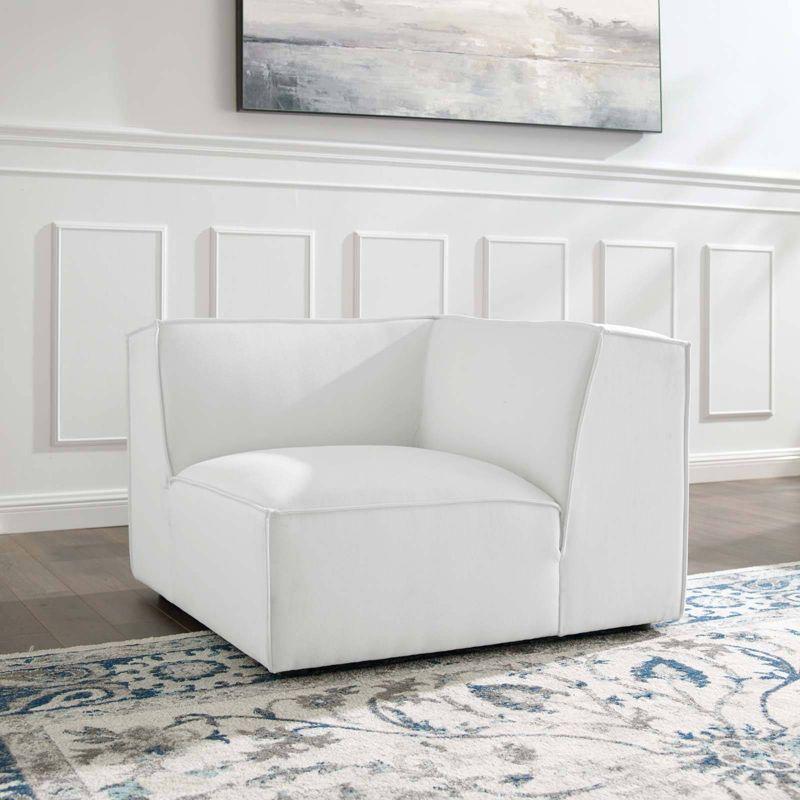 Modway Restore Sectional Sofa Corner Chair White: Upholstered Polyester, Wood Frame, Modern Style