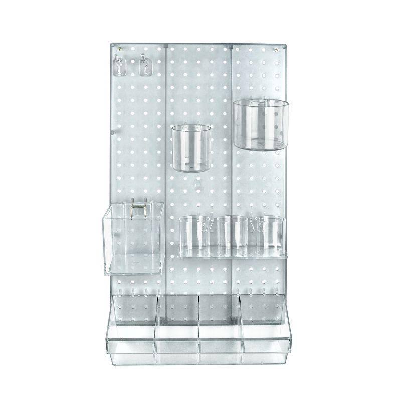 The DIY Multi-Purpose 12-Piece Pegboard Wall Organizer Kit with One Panel and Accessory Assortment (13.5"W x 22"H)