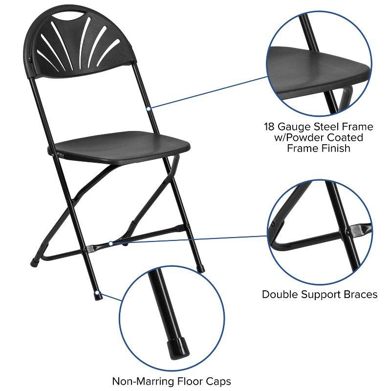 Joaquin Plastic Fan Back Folding Event Chairs with Carrying Handles