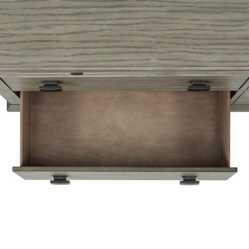 Gray 3-Drawer Nightstand with USB and Dark Knobs