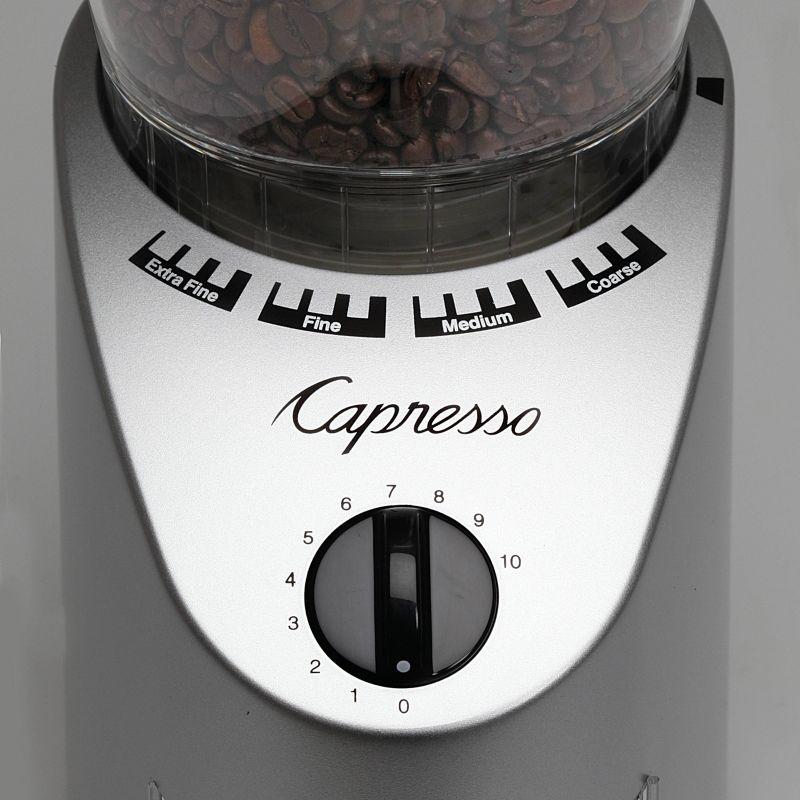 Capresso Conical Burr Coffee Grinder Infinity - Silver 560.04: 15 Settings, Espresso & Coffee Bean Grinder, 12 Cup Capacity