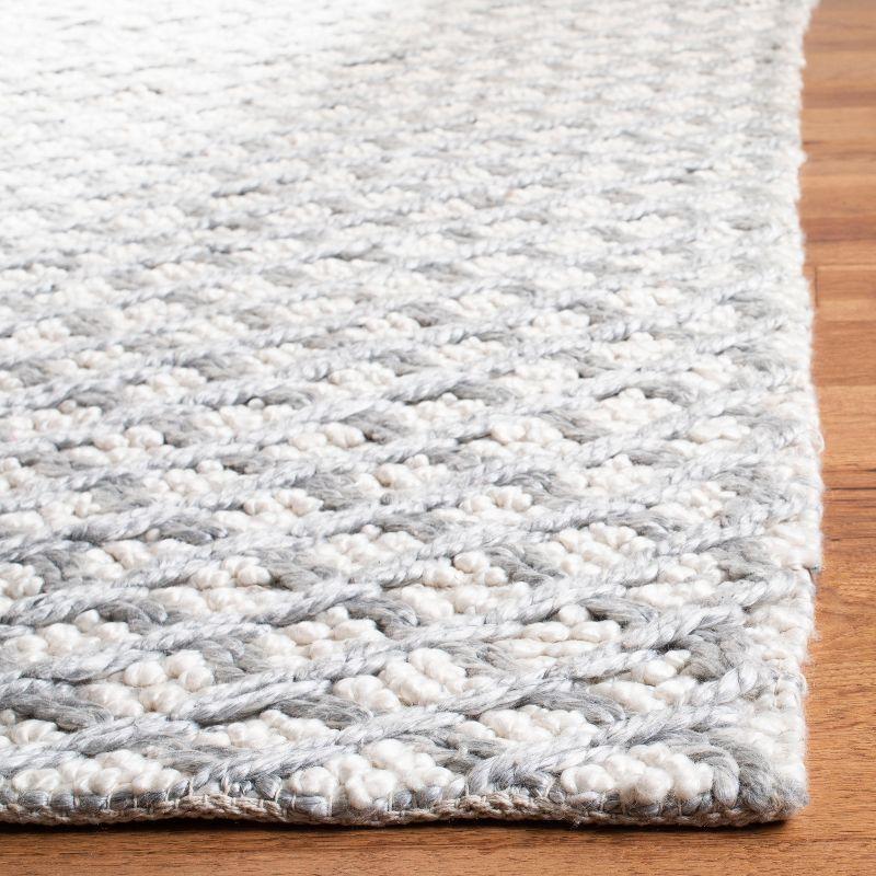 Ivory Mosaic Textured 59" Hand-Tufted Wool-Blend Area Rug