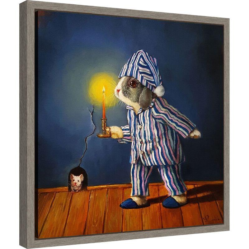 Amanti Art The Night Before Christmas Mouse by Lucia Heffernan Canvas Wall Art Print Framed 16 x 16-in.