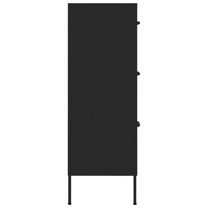 VidaXL Drawer Cabinet Black 31.5"x13.8"x40" Steel