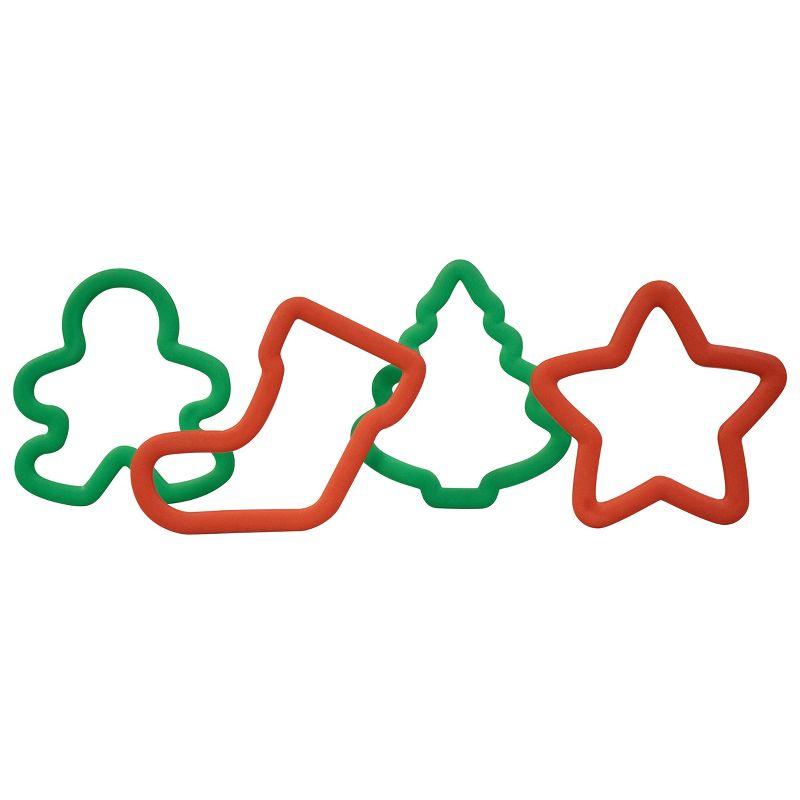 Wilton 4ct Grippy Bagged Cookie Cutter Set: Polypropylene, Hand Wash, Green & Red, 4 Pieces