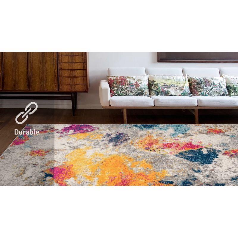 Bohemian Bliss Abstract Multi-Color Synthetic Area Rug 3'3"x5'