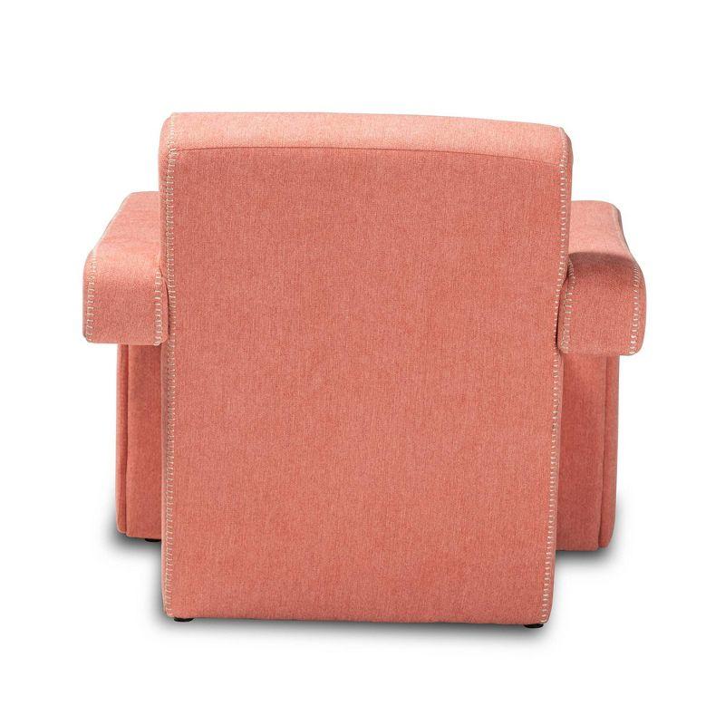 Madian Light Fabric Upholstered Armchair Light Red - Baxton Studio