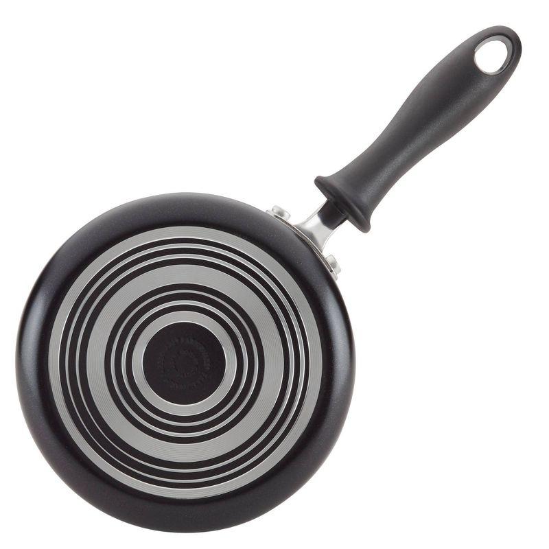 Farberware Reliance 2qt Aluminum Nonstick Covered Saucepan - Black: Dishwasher & Oven Safe Cooking Pot, Glass Lid