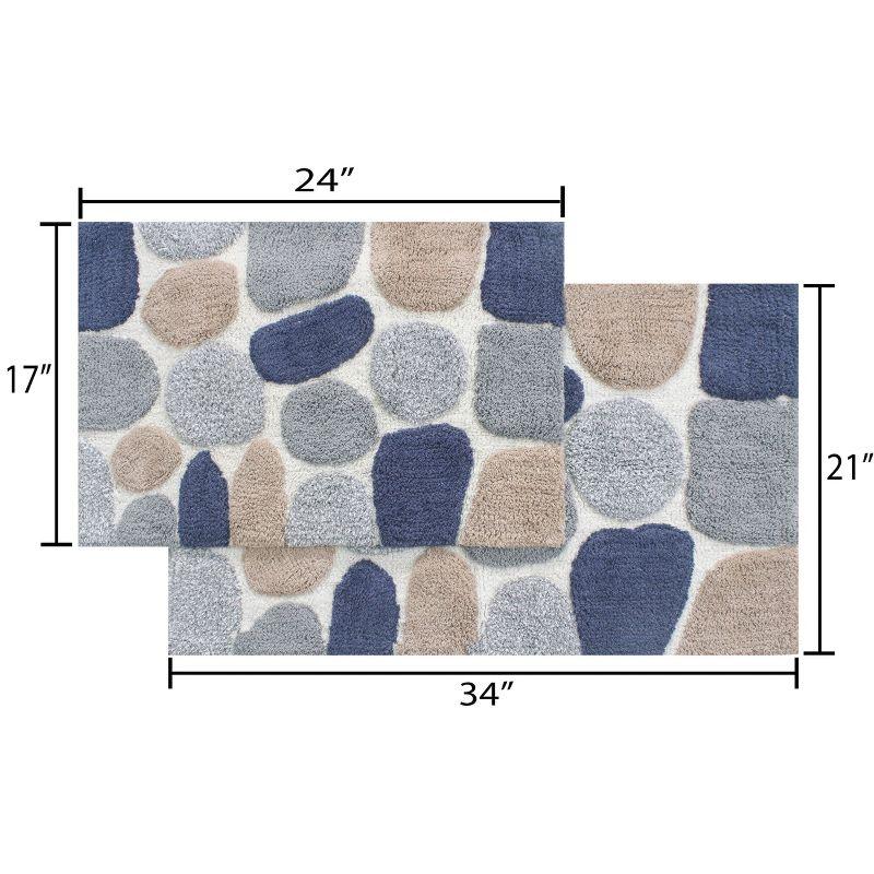 2pc 32"x20" Pebbles Bath Rug Set Gray/Blue - Chesapeake Merchandising