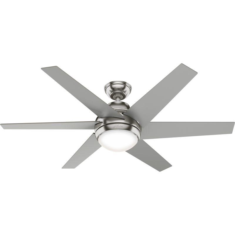 Sotto 52" Brushed Nickel Modern Ceiling Fan with LED Light and Remote