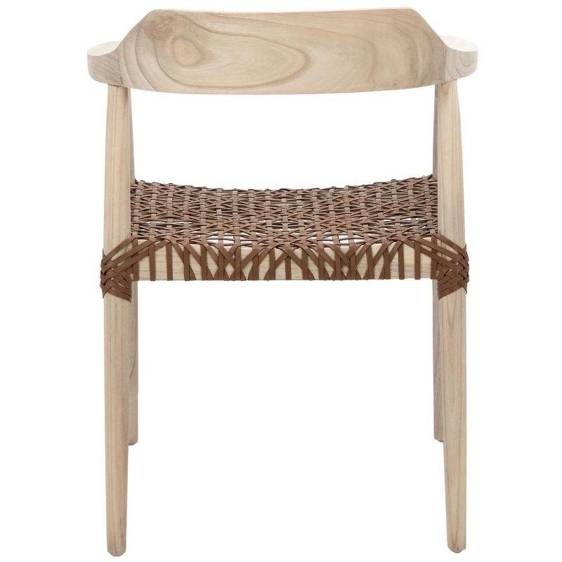 Munro Leather Woven Accent Chair - ACH1005 - Natural/Light Honey - Safavieh